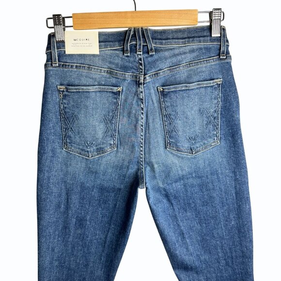 MCGUIRE Denim Womens‎ Newton Skinny Jeans Size 31 Raw Hem Mid Rise Stretch Blue - Picture 5 of 15